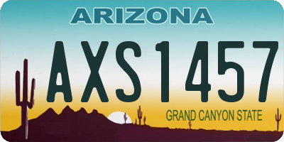 AZ license plate AXS1457
