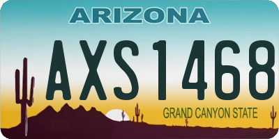 AZ license plate AXS1468