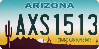 AZ license plate AXS1513