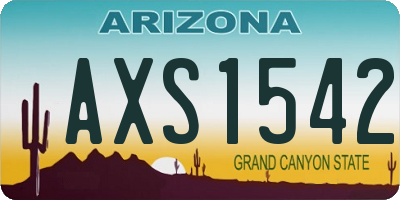 AZ license plate AXS1542