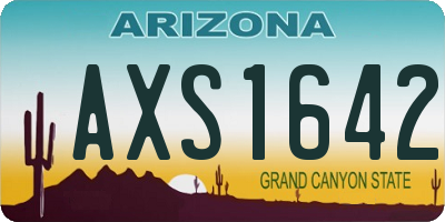 AZ license plate AXS1642