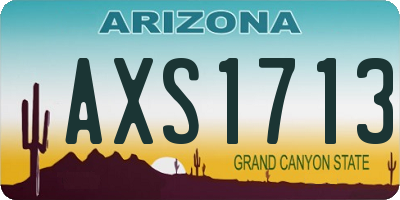 AZ license plate AXS1713