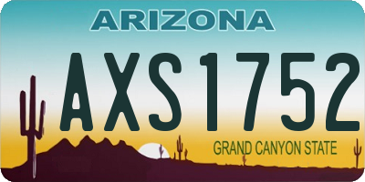AZ license plate AXS1752