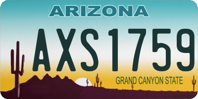 AZ license plate AXS1759