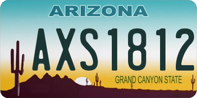AZ license plate AXS1812
