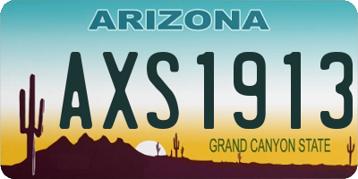 AZ license plate AXS1913
