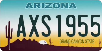 AZ license plate AXS1955