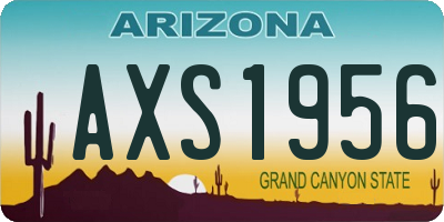 AZ license plate AXS1956