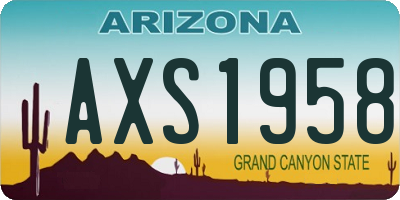 AZ license plate AXS1958