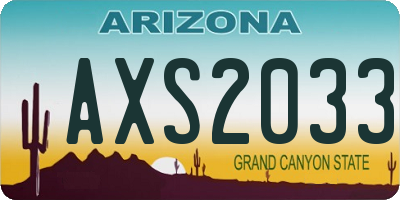 AZ license plate AXS2033