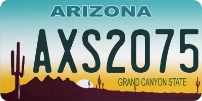 AZ license plate AXS2075