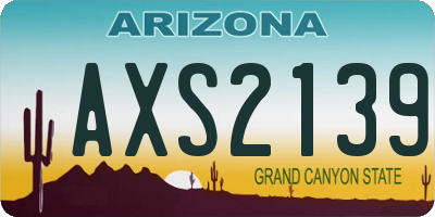 AZ license plate AXS2139