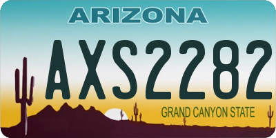 AZ license plate AXS2282