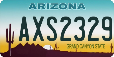 AZ license plate AXS2329