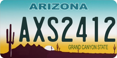 AZ license plate AXS2412