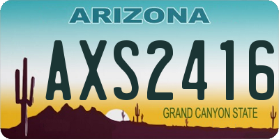 AZ license plate AXS2416