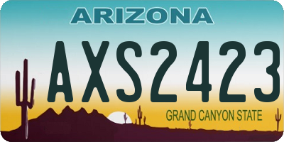 AZ license plate AXS2423