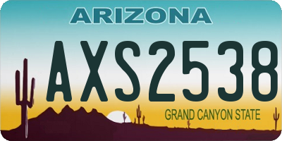 AZ license plate AXS2538