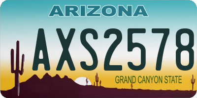 AZ license plate AXS2578