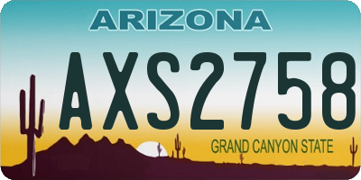 AZ license plate AXS2758