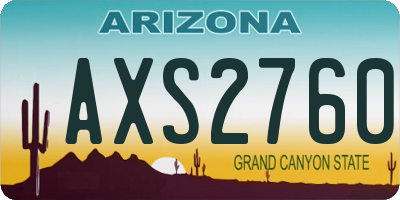 AZ license plate AXS2760