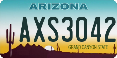 AZ license plate AXS3042