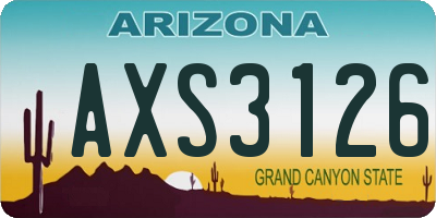 AZ license plate AXS3126