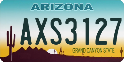 AZ license plate AXS3127