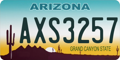 AZ license plate AXS3257