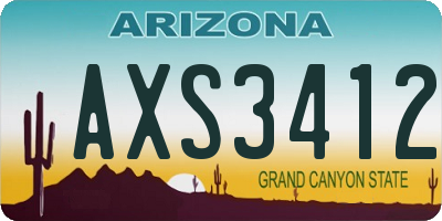 AZ license plate AXS3412