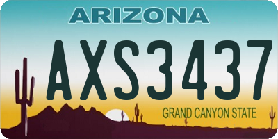 AZ license plate AXS3437