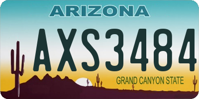 AZ license plate AXS3484