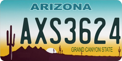 AZ license plate AXS3624