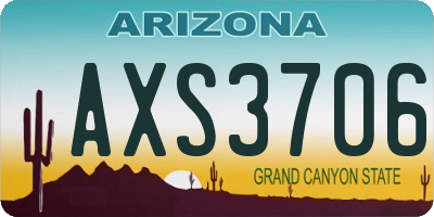 AZ license plate AXS3706