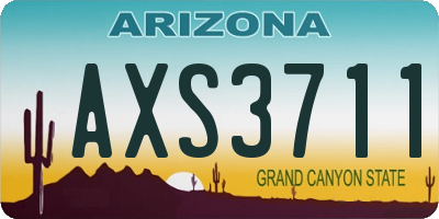 AZ license plate AXS3711