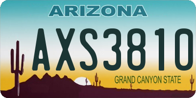 AZ license plate AXS3810
