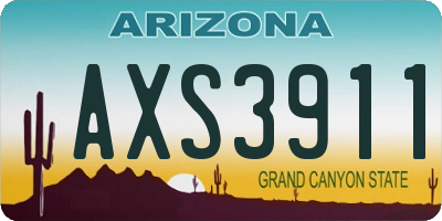 AZ license plate AXS3911