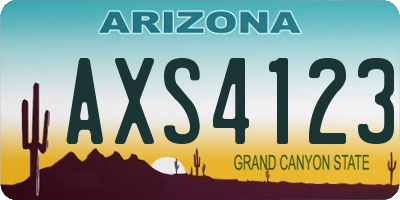 AZ license plate AXS4123