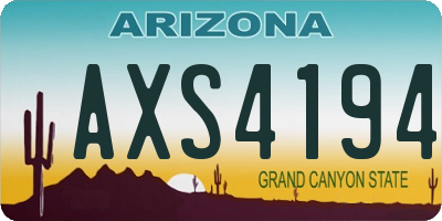 AZ license plate AXS4194