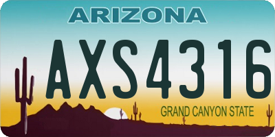 AZ license plate AXS4316