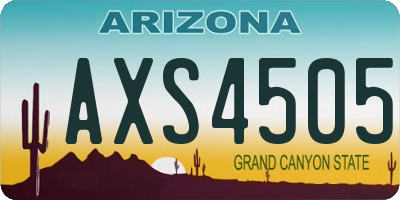 AZ license plate AXS4505