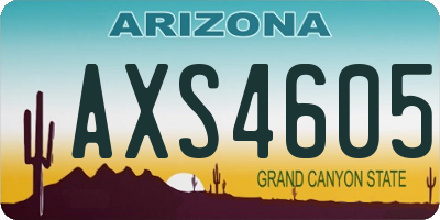 AZ license plate AXS4605