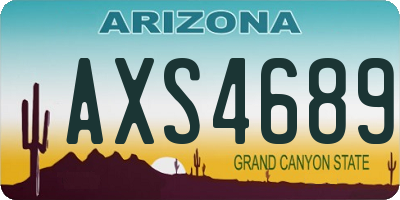 AZ license plate AXS4689