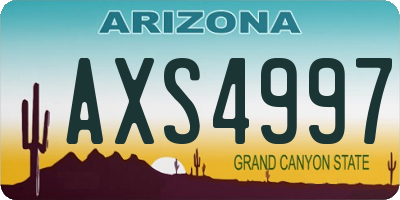 AZ license plate AXS4997