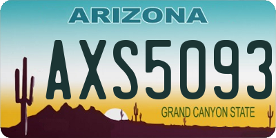 AZ license plate AXS5093