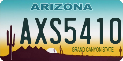 AZ license plate AXS5410