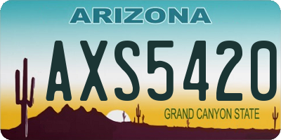 AZ license plate AXS5420