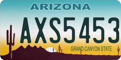 AZ license plate AXS5453