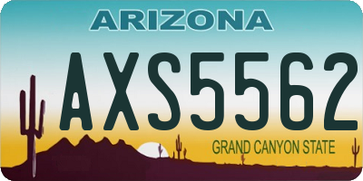 AZ license plate AXS5562