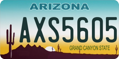 AZ license plate AXS5605